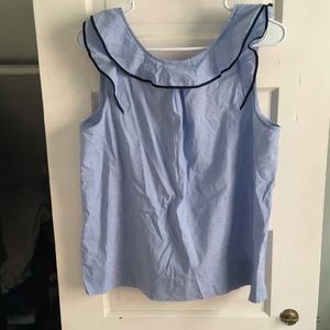 Chambray ruffle top